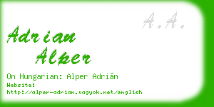 adrian alper business card